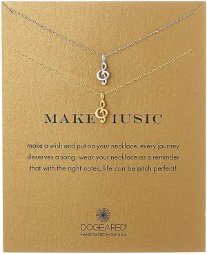 JOYID Delicate Music Note Pendant Necklace Simple Lovely Clavicle Necklace for Women Music Lover Musican Gifts with Meaning Card(2Pcs Necklaces)