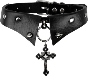 JOYMIN Fashion Choker Necklace PU Leather Halloween Collar Necklaces for Women Goth Choker Jewelry Adjustable Punk Collar