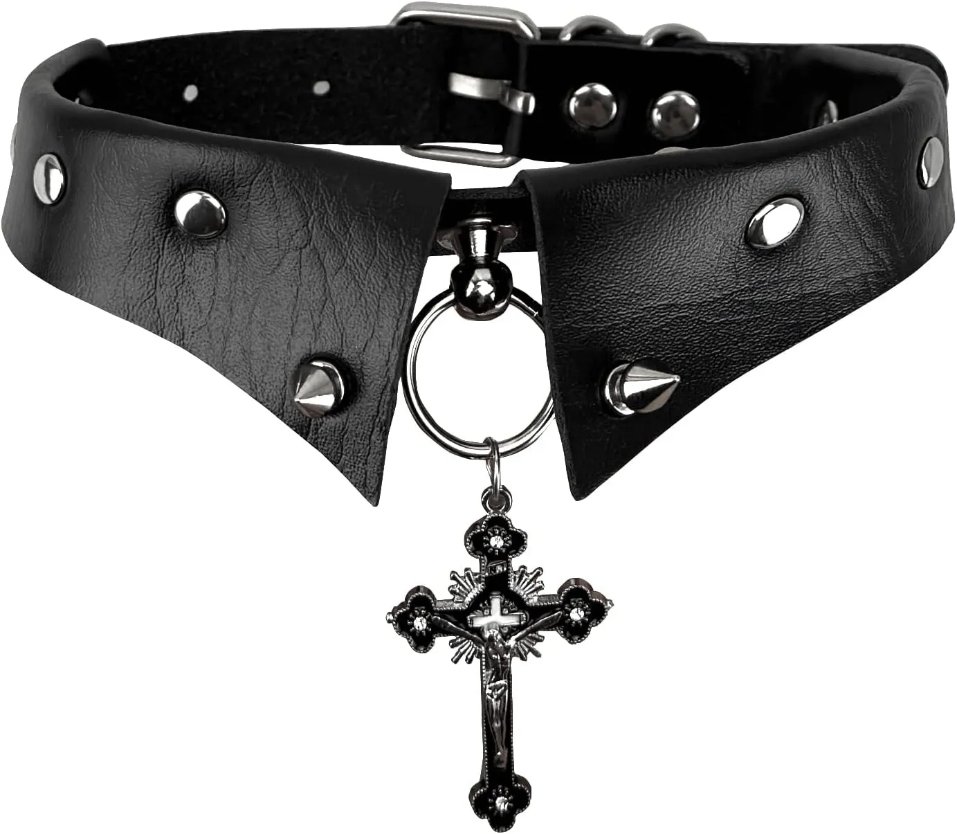 JOYMIN Fashion Choker Necklace PU Leather Halloween Collar Necklaces for Women Goth Choker Jewelry Adjustable Punk Collar