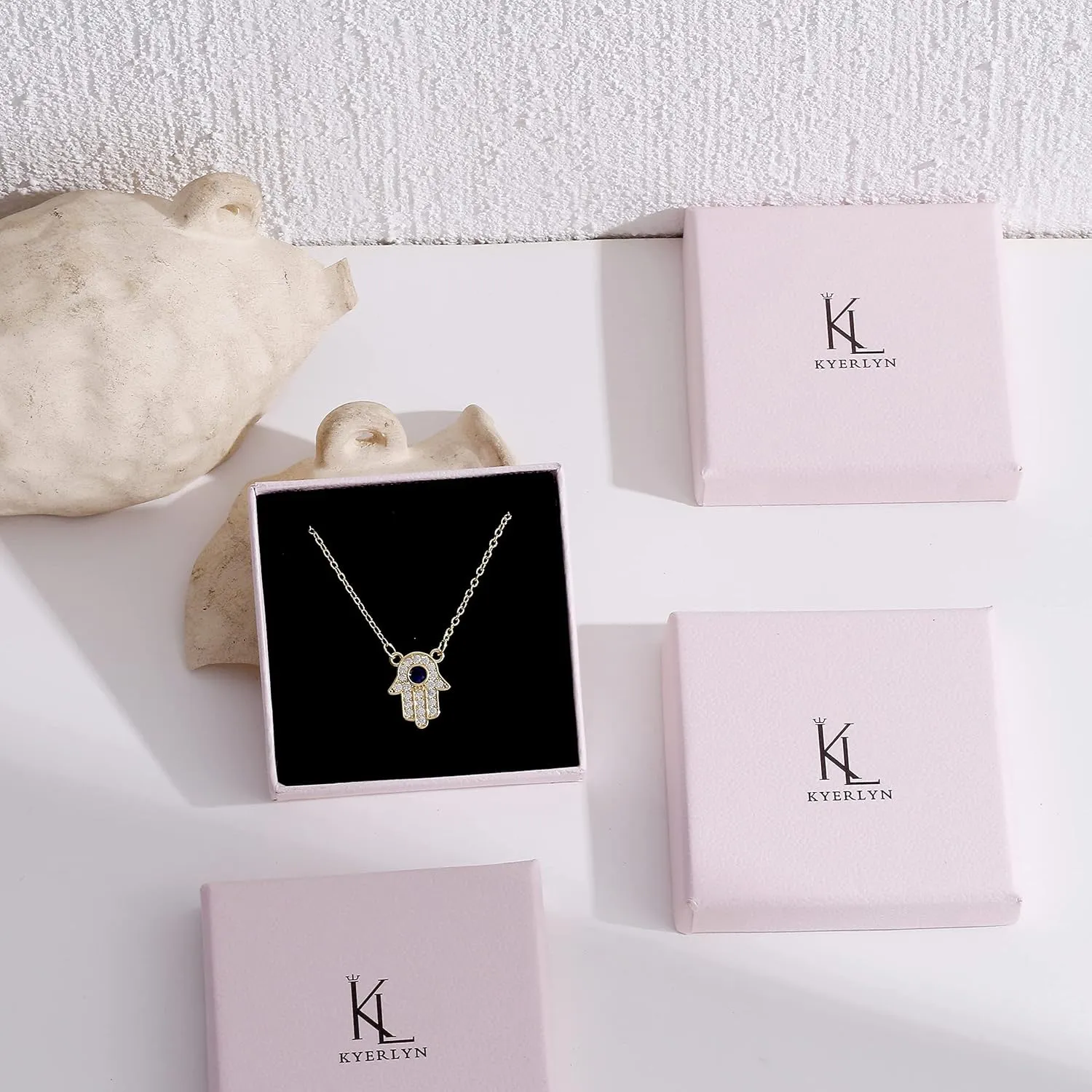 Kyerlyn Dainty Pearl Pendant Necklaces for Women 14K Gold Plated Handmade Layered Pearl Chain Necklace Delicate Layered Pearl Necklace Everyday Jewelry Gift