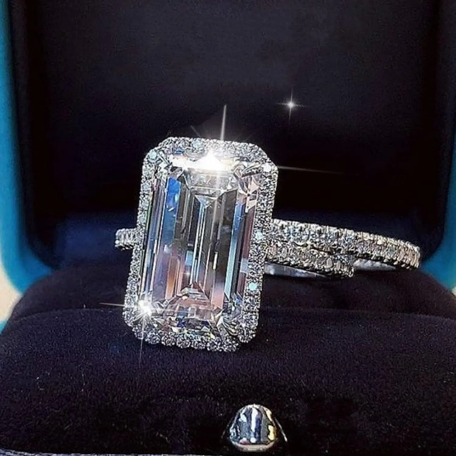 Ladies Rings for Women Luxury Diamond Bride Ring Engagement Wedding Ring Prong Setting Zircon Rings Jewelry