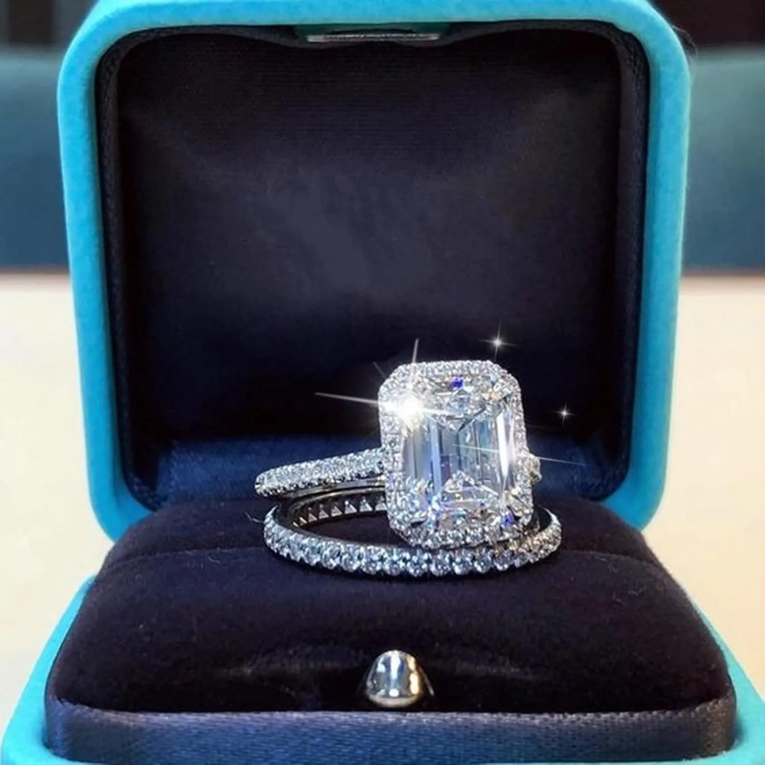 Ladies Rings for Women Luxury Diamond Bride Ring Engagement Wedding Ring Prong Setting Zircon Rings Jewelry