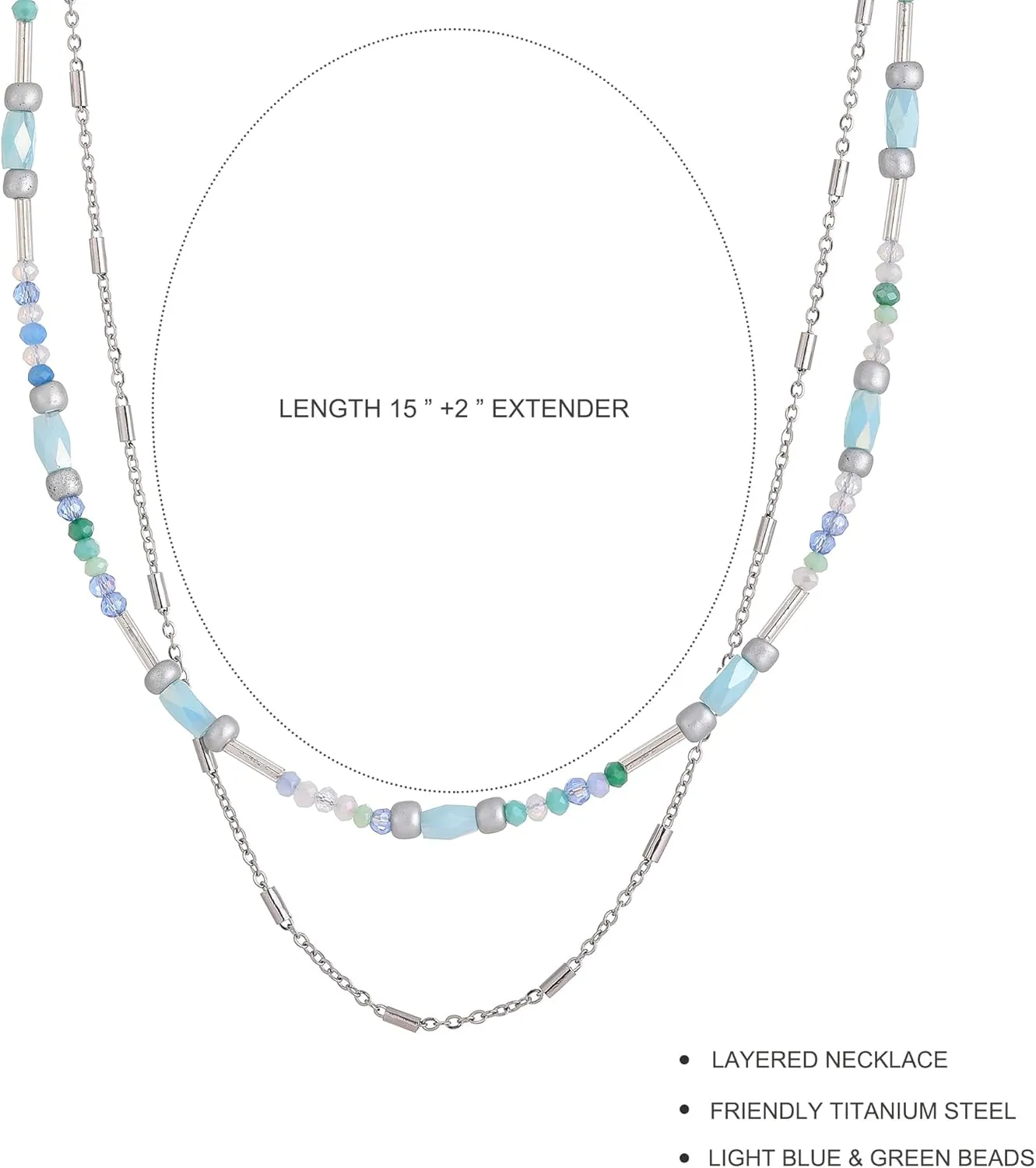Layered Necklaces for Women Colorful Boho Necklace Beaded & Chain Choker Necklace Jewelry for Women