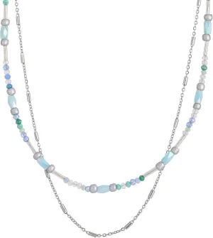 Layered Necklaces for Women Colorful Boho Necklace Beaded & Chain Choker Necklace Jewelry for Women