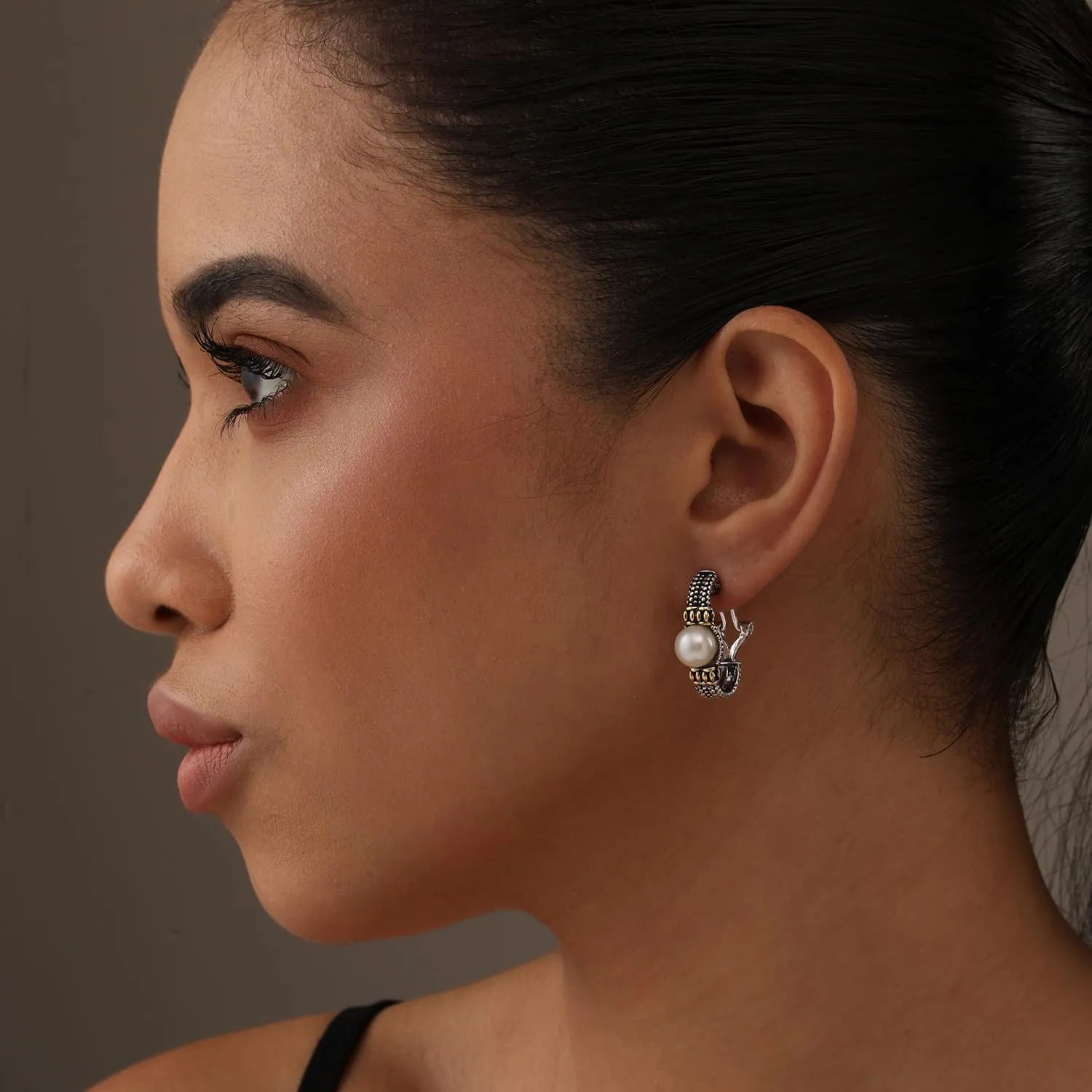 LeCalla 925 Sterling Silver Omega Back Earrings for Women | Pierced Stud Earrings Gift for Her, Wife or Girlfriend | Classic Omega Back Stud Earrings Jewelry for Daily Wear or Special Occasions