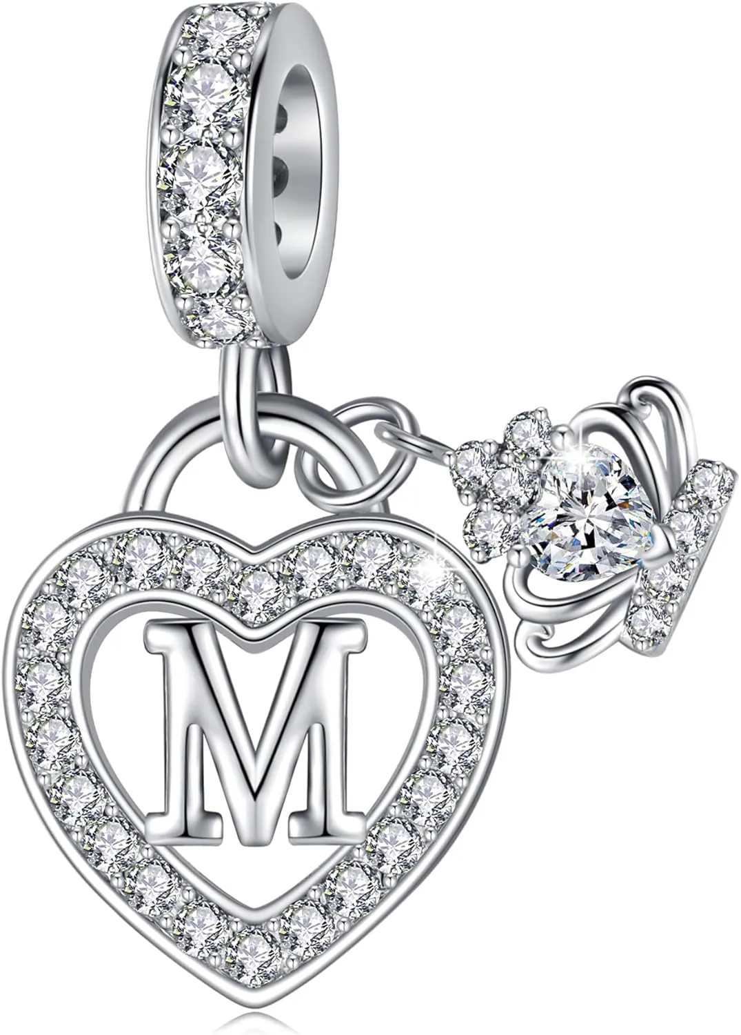 Letter Charms for Charms Bracelet: Silver Heart Alphabet Initial Dangle Charms Bead for Bracelets and Necklaces, Birthday Mother's Day Christmas Jewelry Gifts For Women