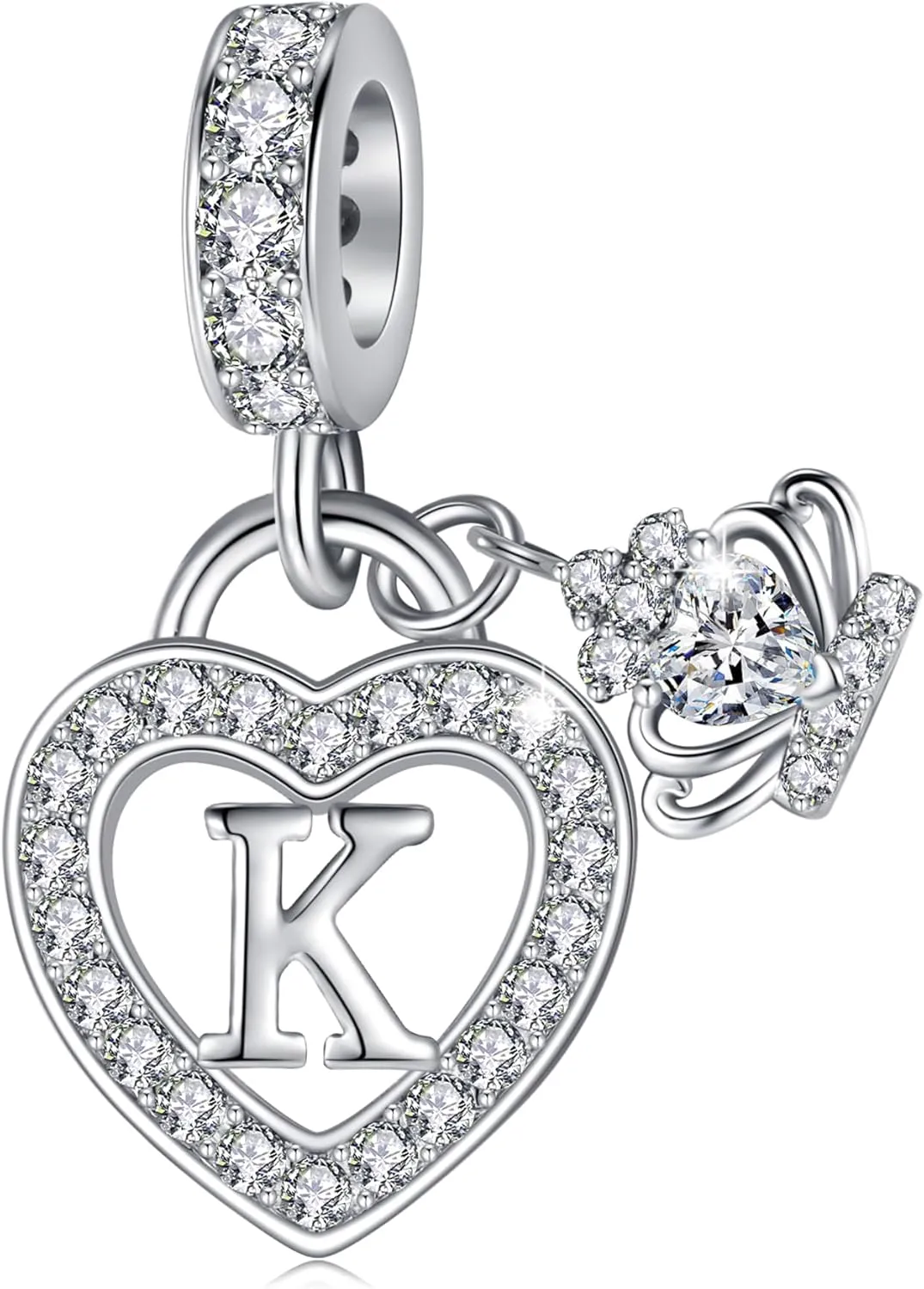 Letter Charms for Charms Bracelet: Silver Heart Alphabet Initial Dangle Charms Bead for Bracelets and Necklaces, Birthday Mother's Day Christmas Jewelry Gifts For Women