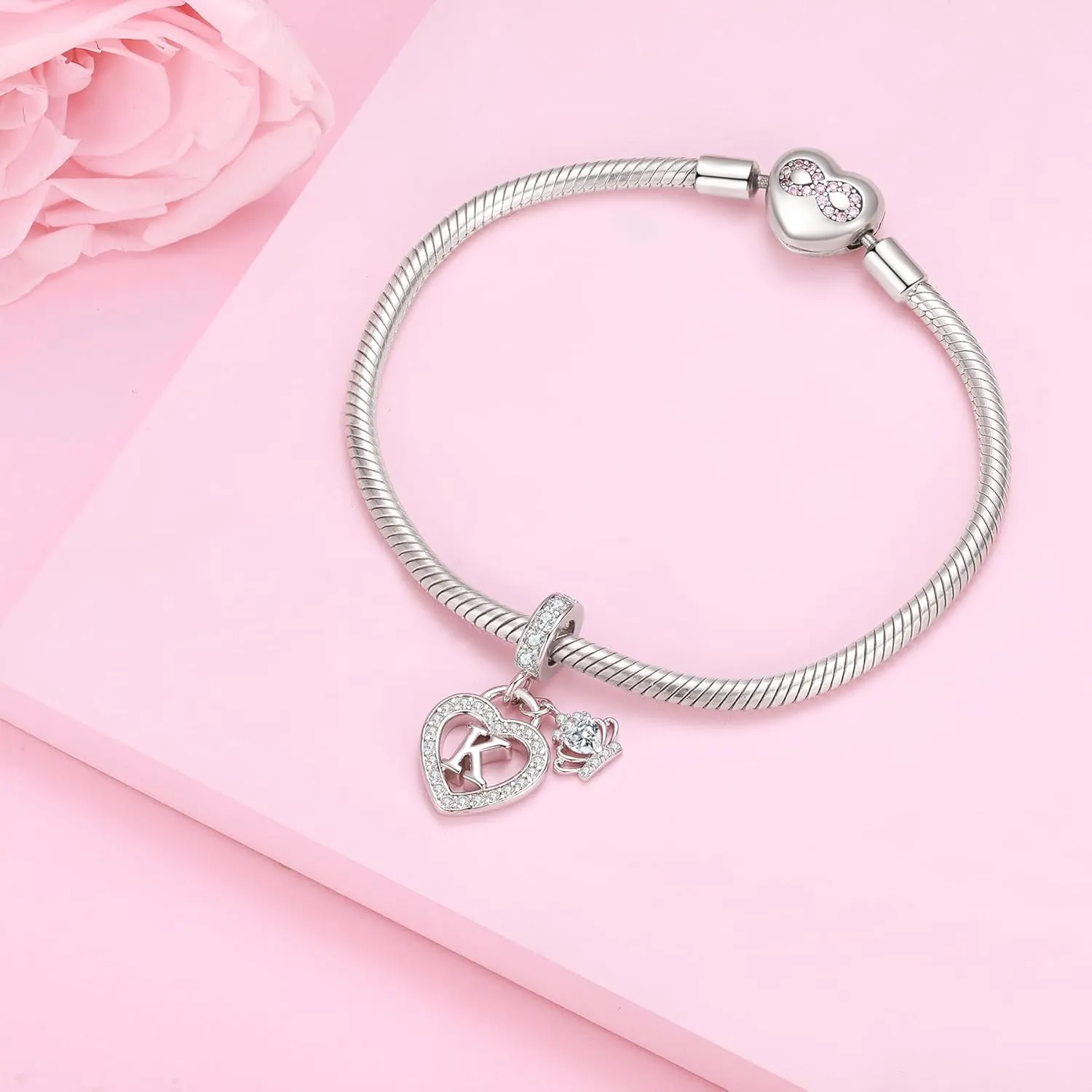 Letter Charms for Charms Bracelet: Silver Heart Alphabet Initial Dangle Charms Bead for Bracelets and Necklaces, Birthday Mother's Day Christmas Jewelry Gifts For Women