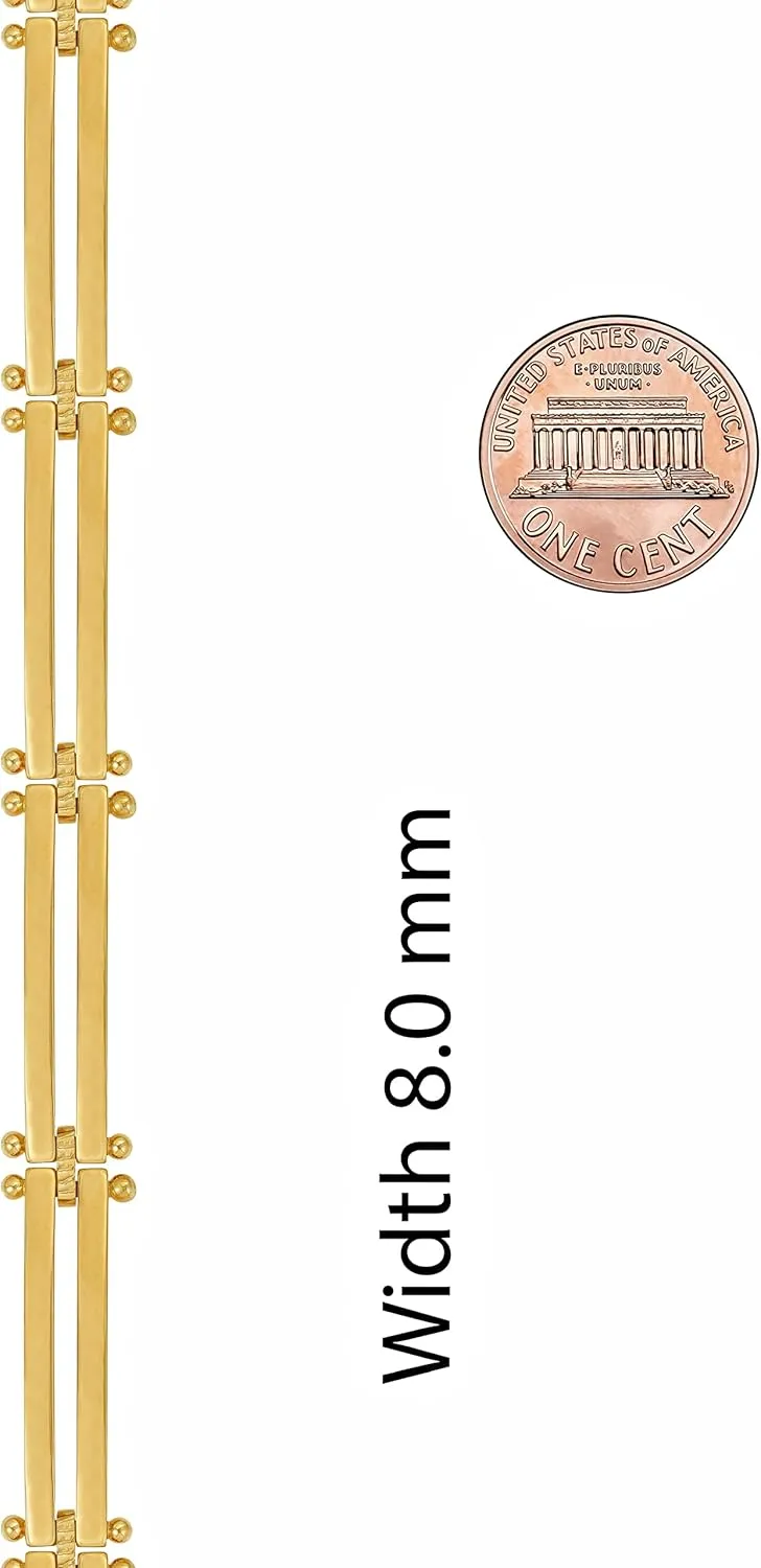LIFETIME JEWELRY Polished Bar Link Bracelets for Women and Men 24k Real Gold Plated