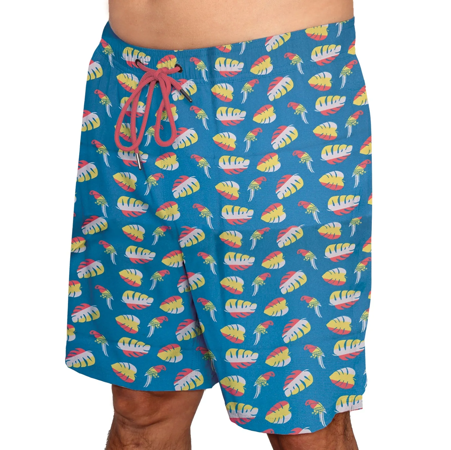 M-CRN09 - Wholesale Men's "Multicolored Palm" Print Swim Trunk