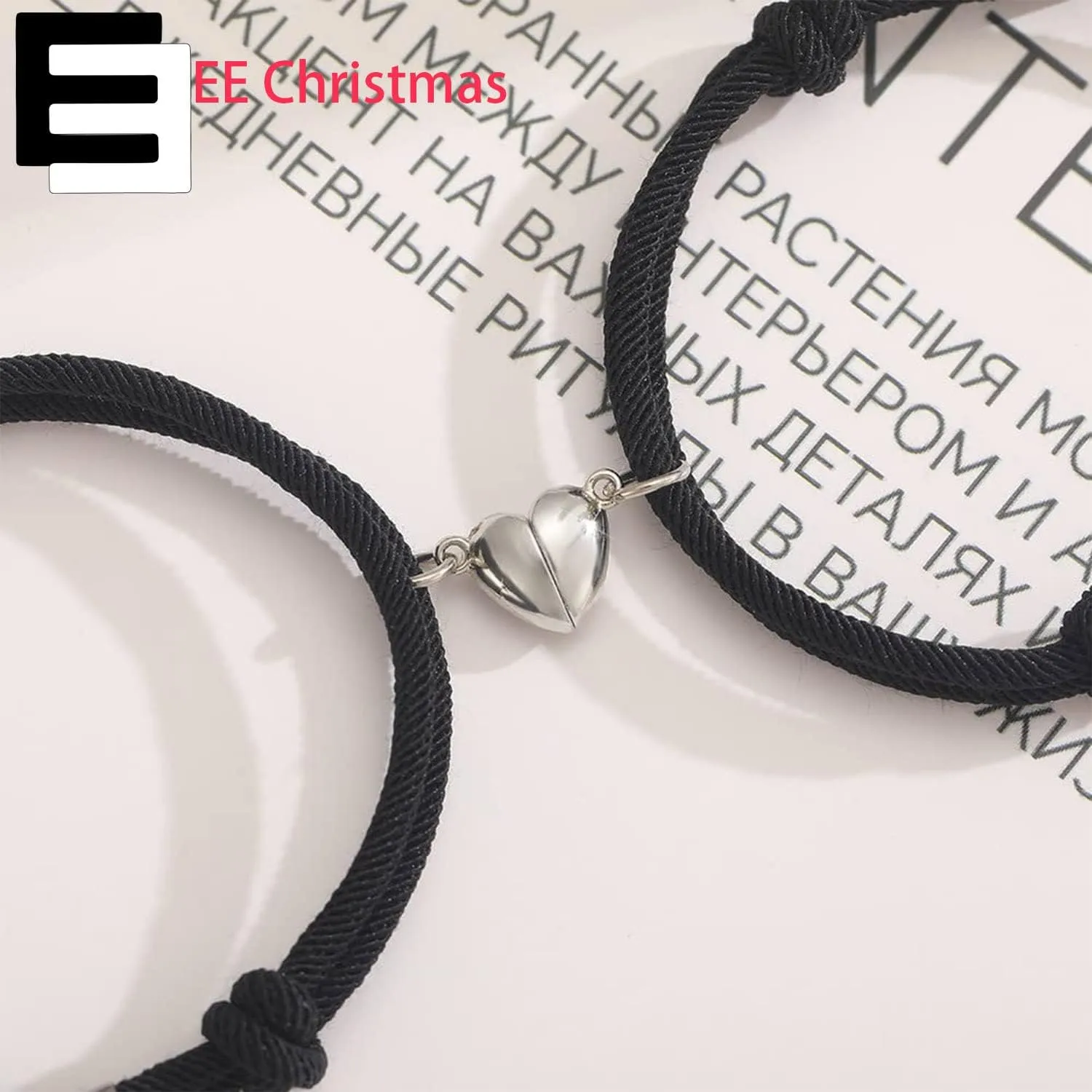 Magnet Magnetic Bracelets Mutual Attraction for Couples Women Men Best Friends Relationship Matching Braided Rope Bracelet Gift Lovers Boyfriend Girlfriend Him Her BFF 2 PCs