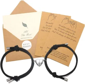 Magnet Magnetic Bracelets Mutual Attraction for Couples Women Men Best Friends Relationship Matching Braided Rope Bracelet Gift Lovers Boyfriend Girlfriend Him Her BFF 2 PCs