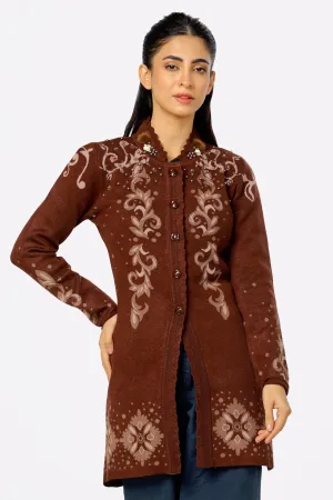 Maroon Woolen Women Sweater