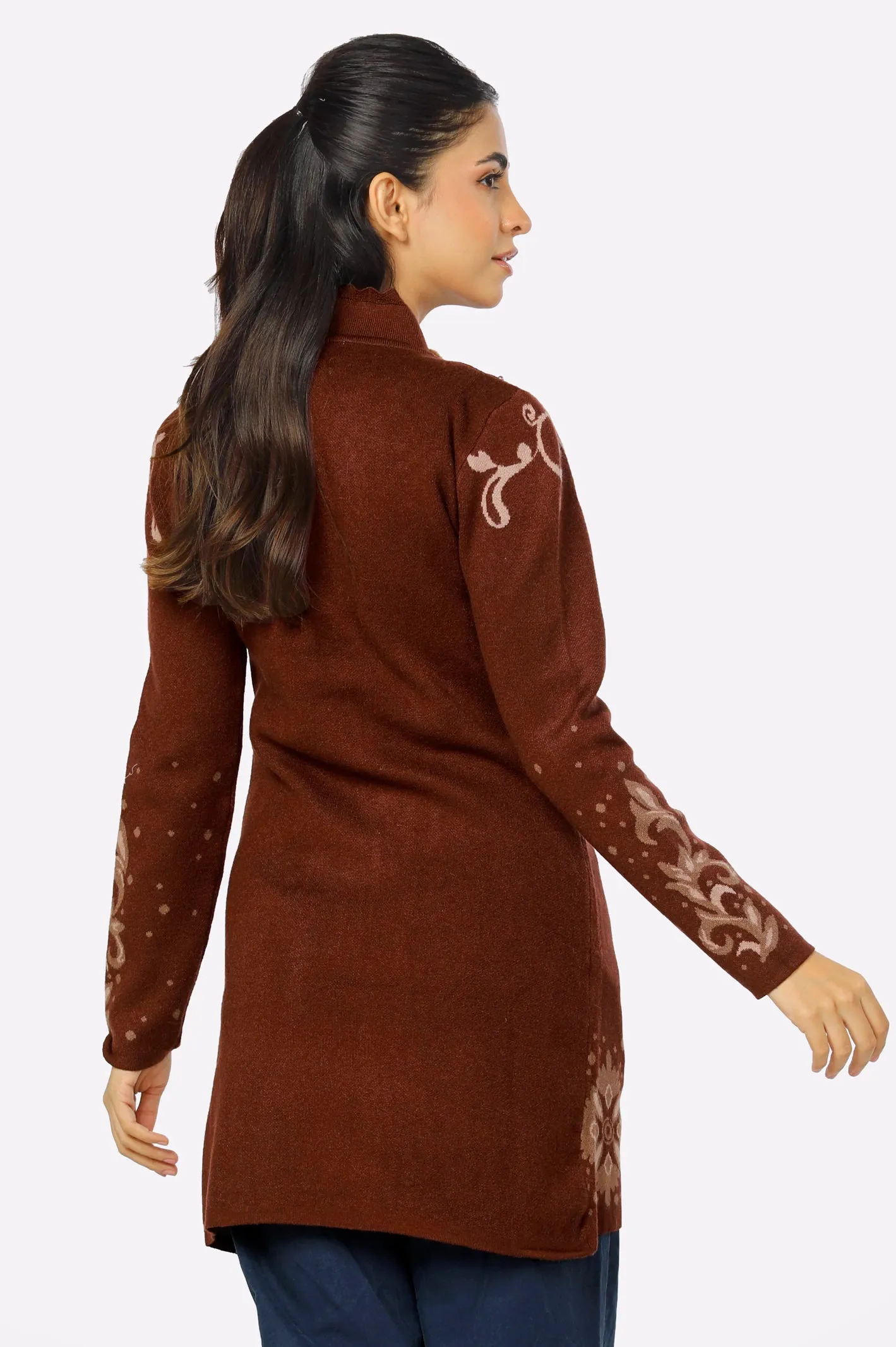 Maroon Woolen Women Sweater