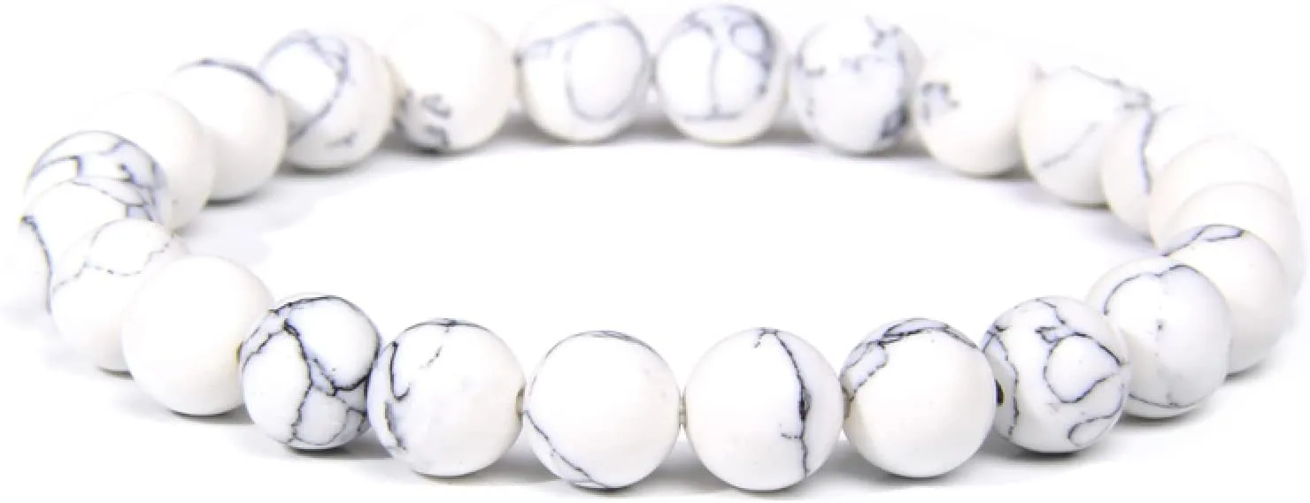 Men Bracelets Natural Tiger Eye Bracelet Polished 8 Mm Lapis Lazuli Beads Bangle Elastic Women Jewelry,9.Imitation Howlite,17cm