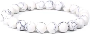 Men Bracelets Natural Tiger Eye Bracelet Polished 8 Mm Lapis Lazuli Beads Bangle Elastic Women Jewelry,9.Imitation Howlite,17cm