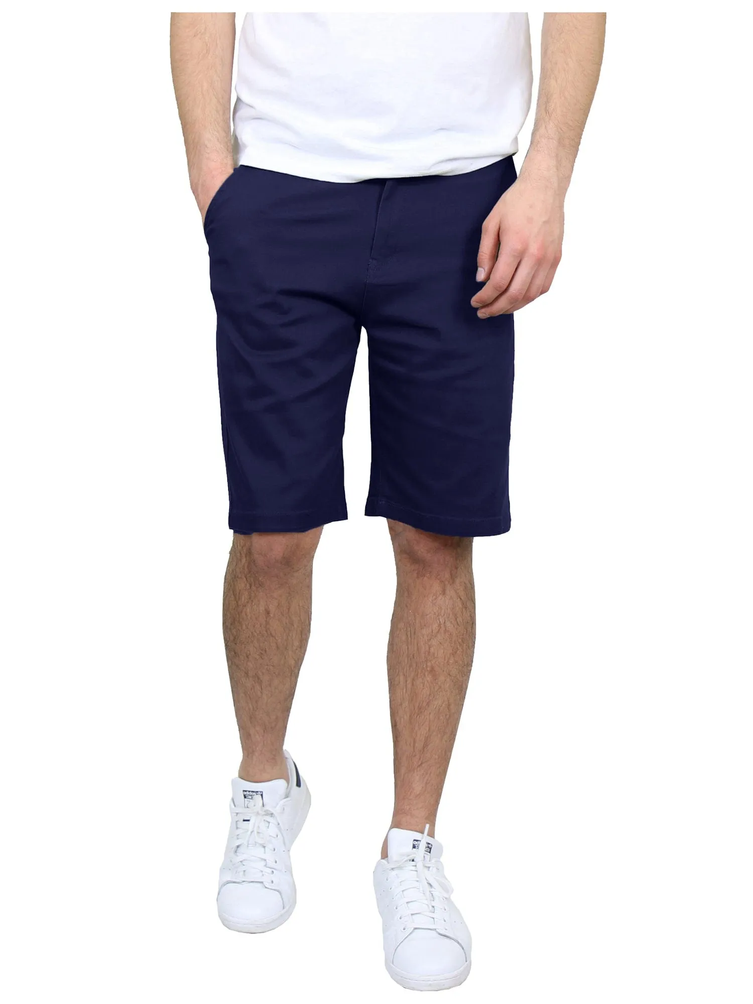 Men's 5-Pocket Flat-Front Stretch Chino Shorts (Size 30-42)