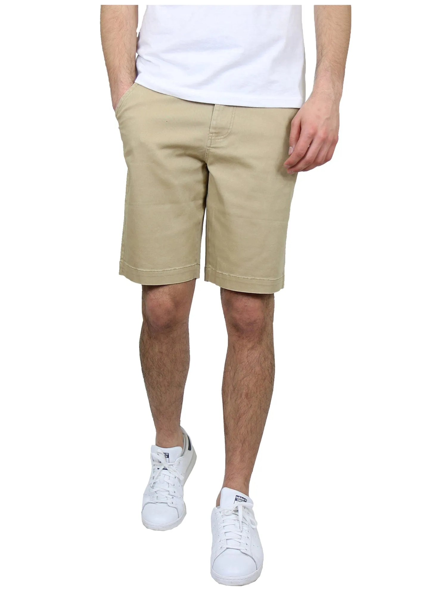 Men's 5-Pocket Flat-Front Stretch Chino Shorts (Size 30-42)