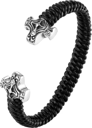 Mens Bracelets  Various Designs in Black, Silver, and Polished Finishes with Genuine Leather & Rust Resistant Stainless Steel  Jewelry Gift or Accessory for Men