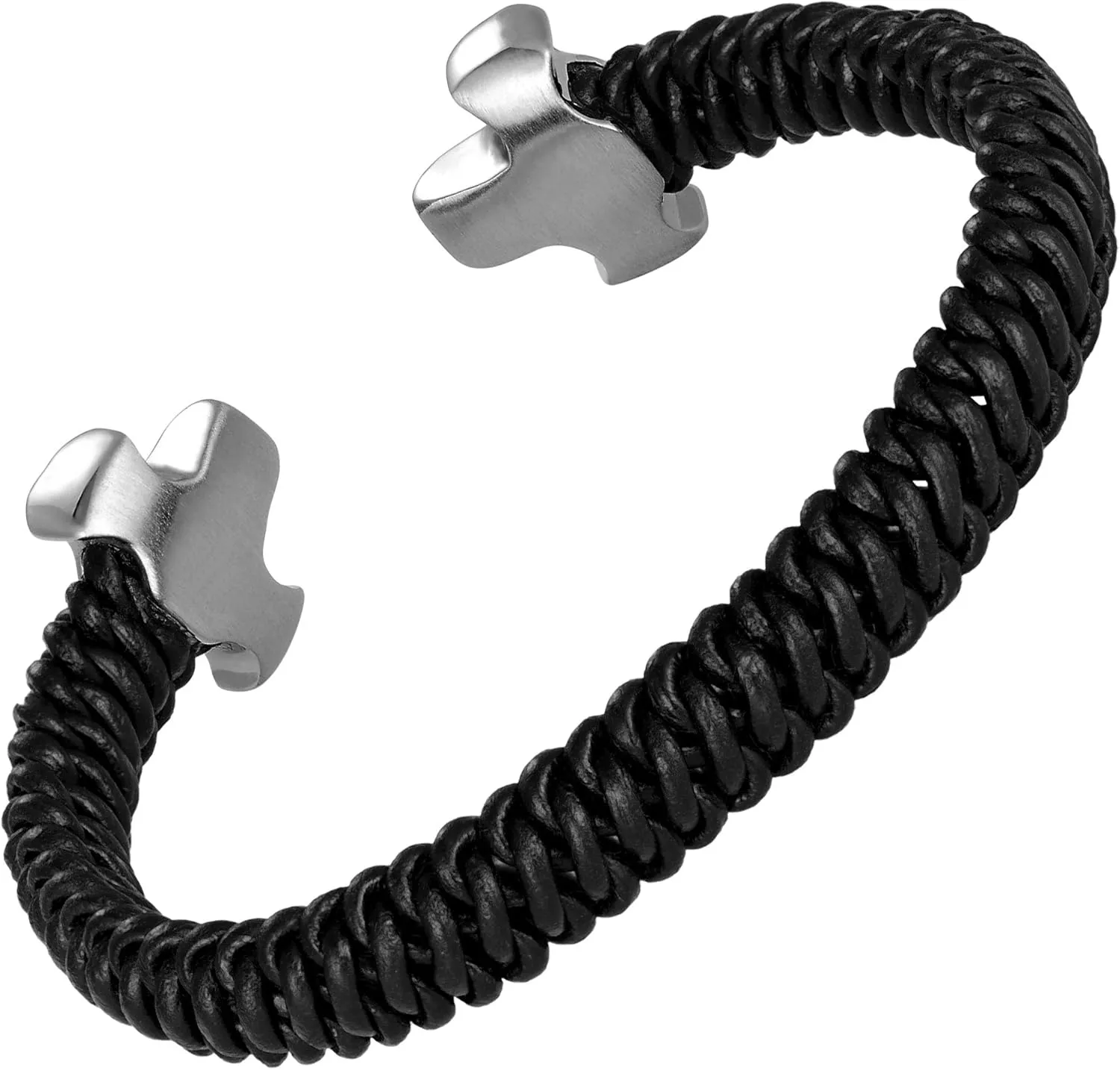 Mens Bracelets  Various Designs in Black, Silver, and Polished Finishes with Genuine Leather & Rust Resistant Stainless Steel  Jewelry Gift or Accessory for Men