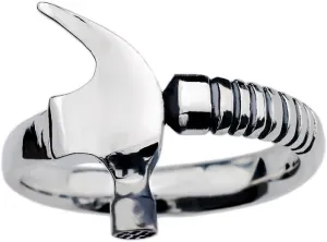 Men's Fine Jewelry Sterling Silver Hammer Bold Ring