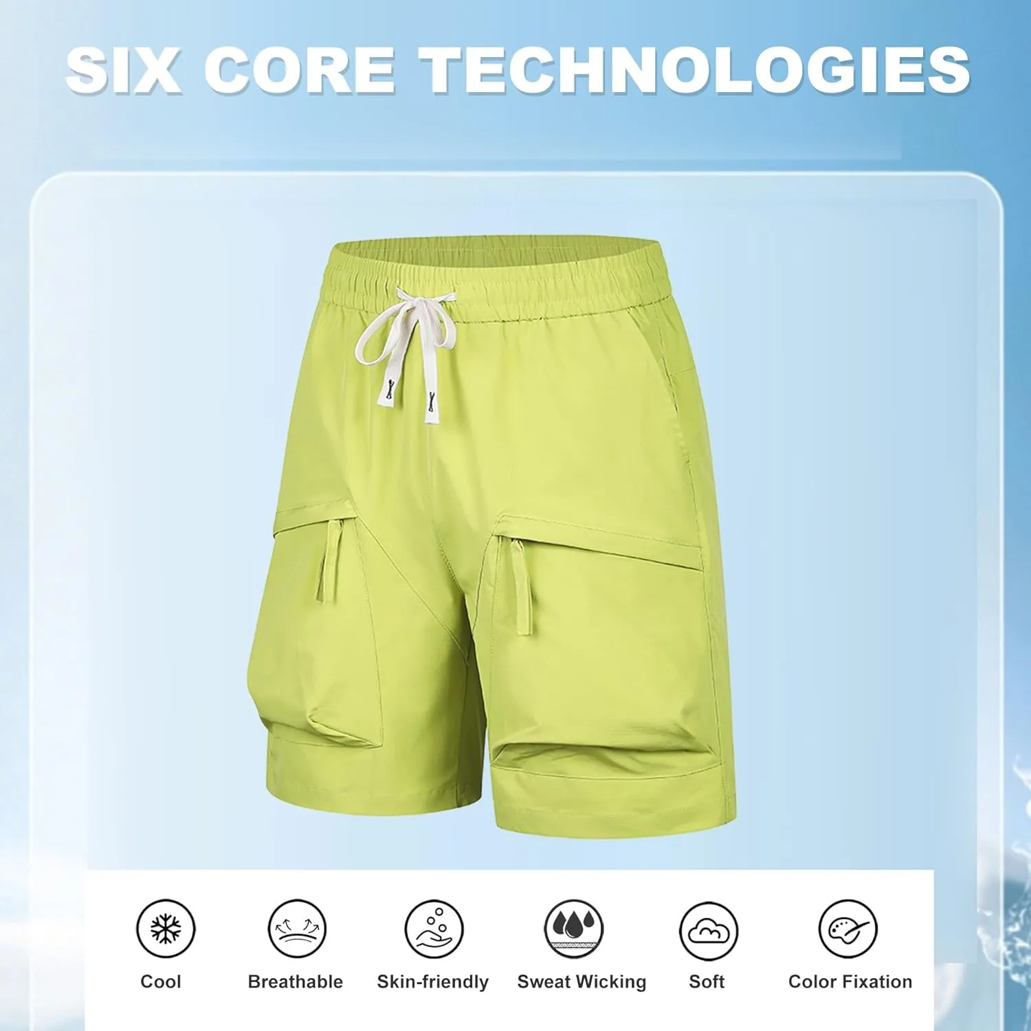 Mens Hiking Cargo Shorts Lightweight Workout Shorts for Men Travel Golf Camping Casual