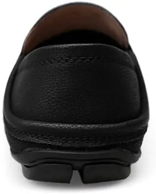 Mens Loafers Shoe Solid Color Breathable Round Toe Vegan Leather Resistant Flat Heel Comfortable Wedding Classic Slip On