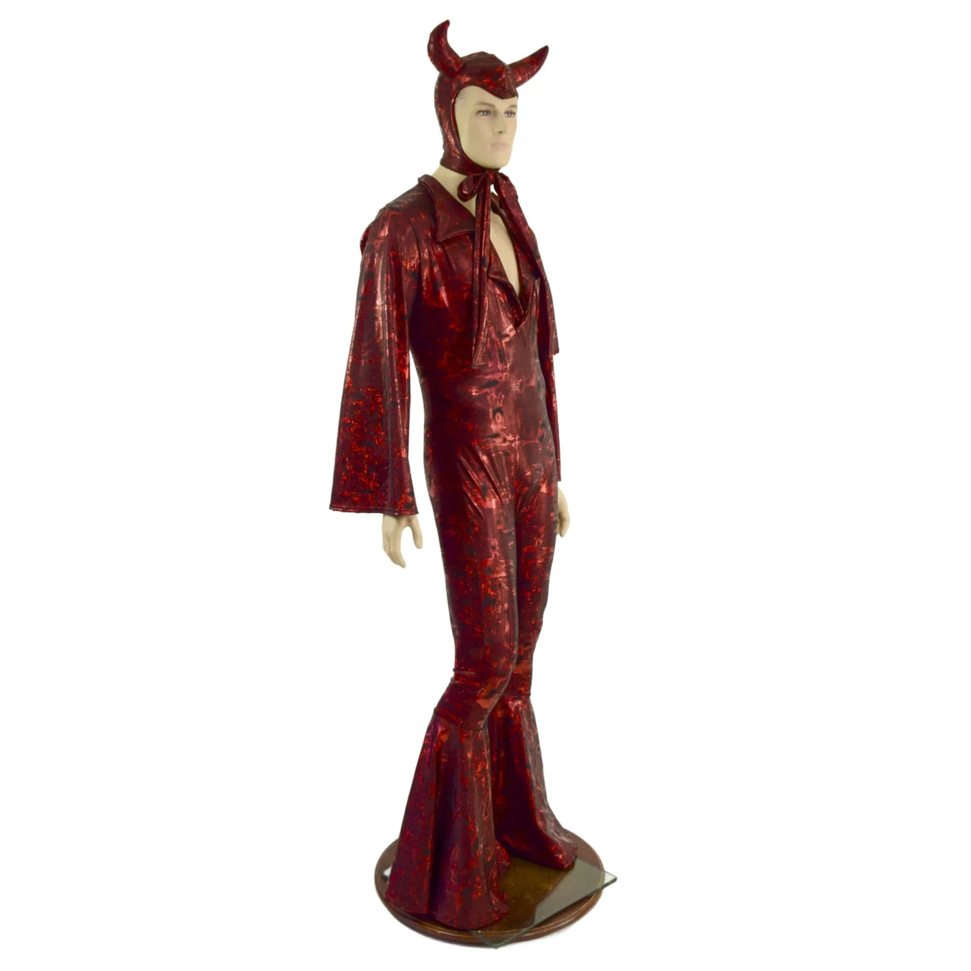 Mens Primeval Red Devil Suit and Horned Bonnet
