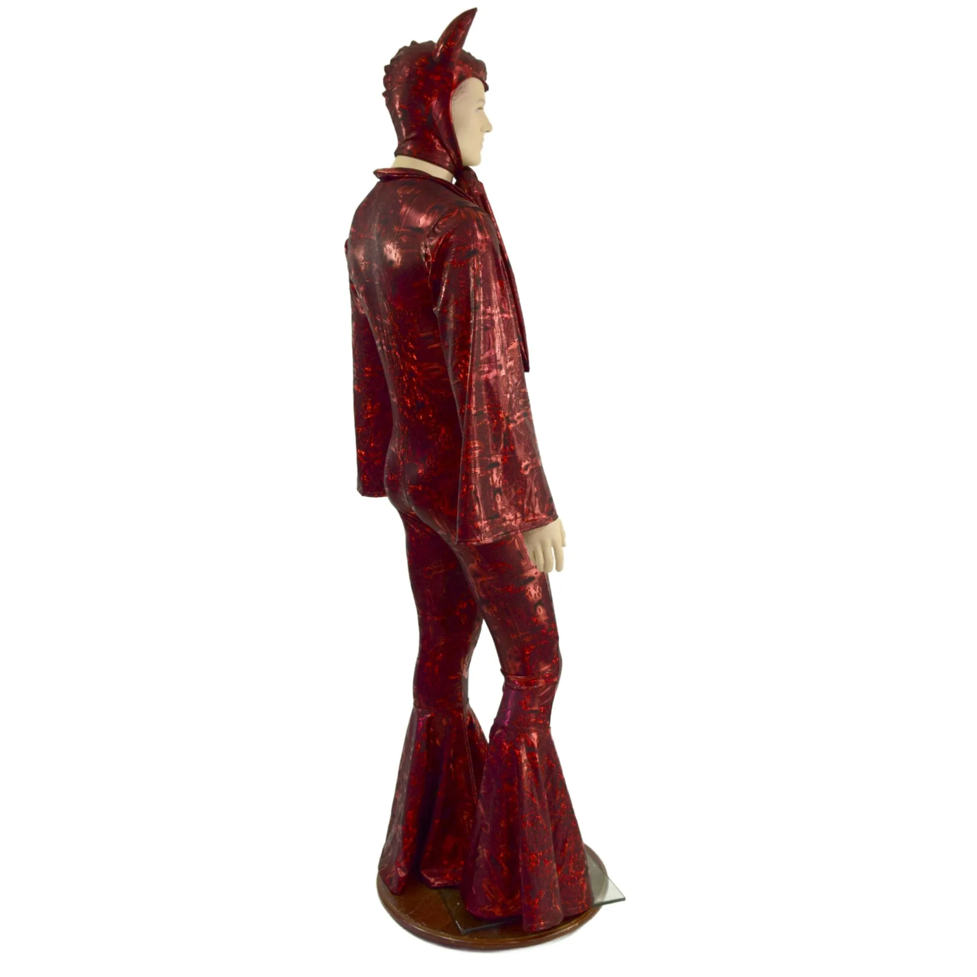 Mens Primeval Red Devil Suit and Horned Bonnet