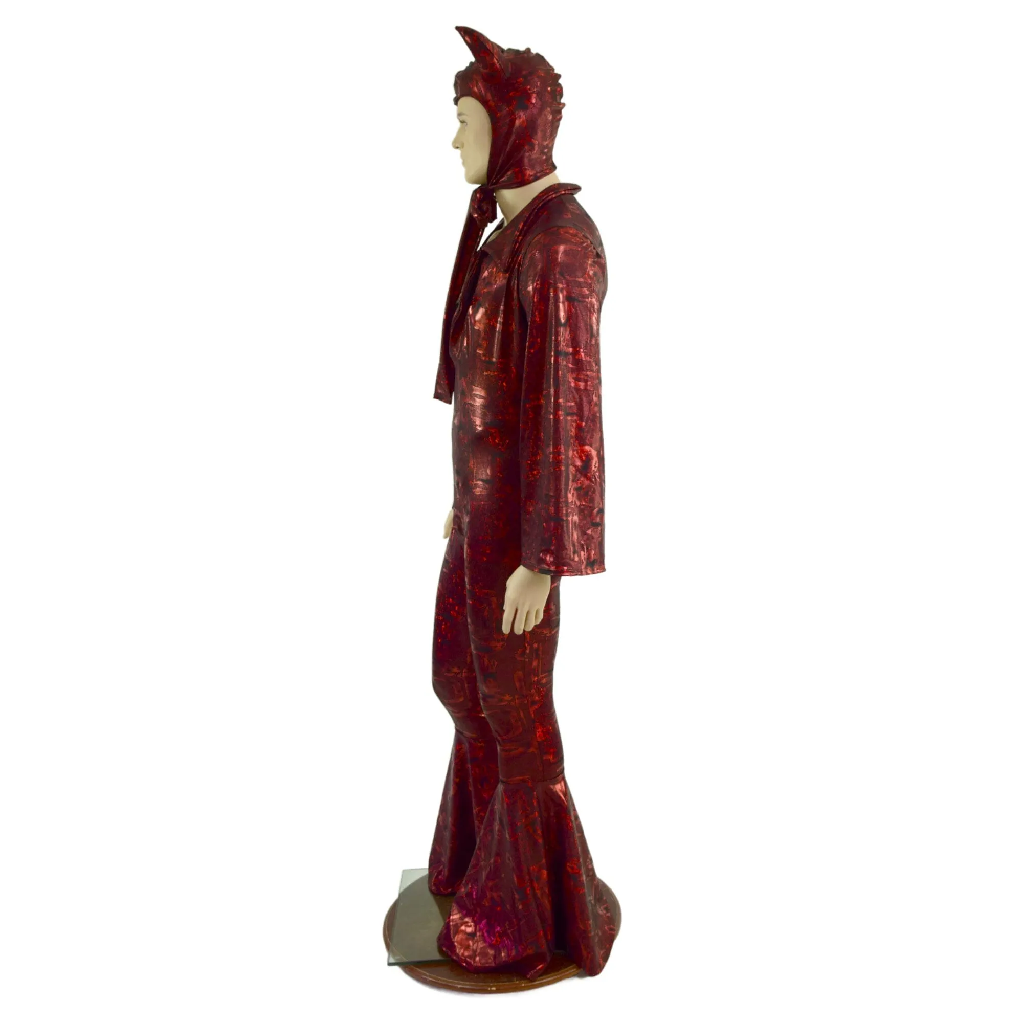 Mens Primeval Red Devil Suit and Horned Bonnet