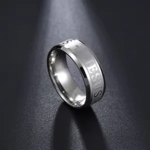 Mens Stainless Steel Christian Jesus Cross Ring Band Men Size 6-12 Faith-Inspired Jesus Rings Set: Stylish Gold, Silver, and Black Designs Symbolizing Belief, Strength, and Spiritual Connection