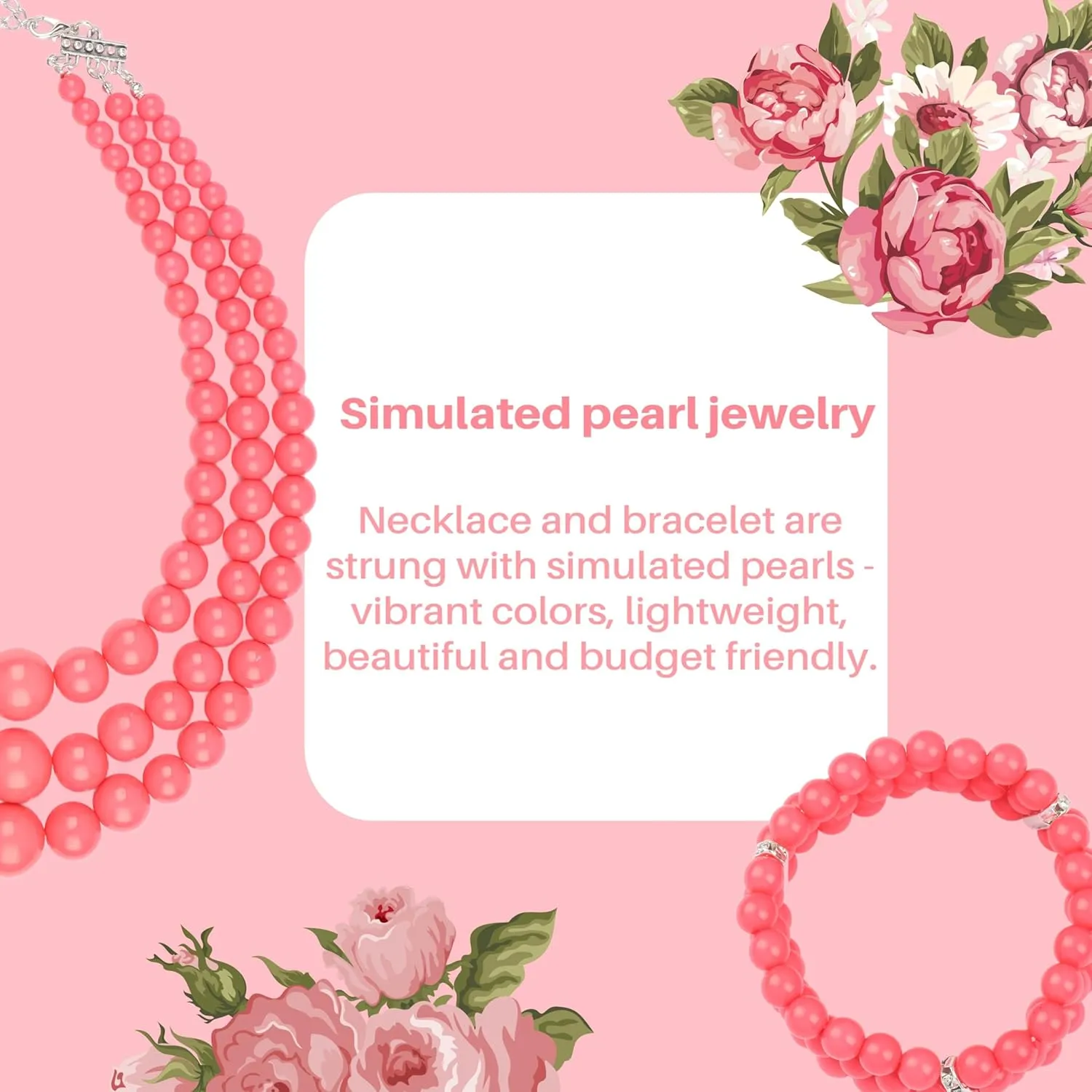 Miss U Hair Women's Chunky Large Statement Beads Necklace Earrings Stacked Bracelets Oversized Jewelry Set Halloween Party Outfit