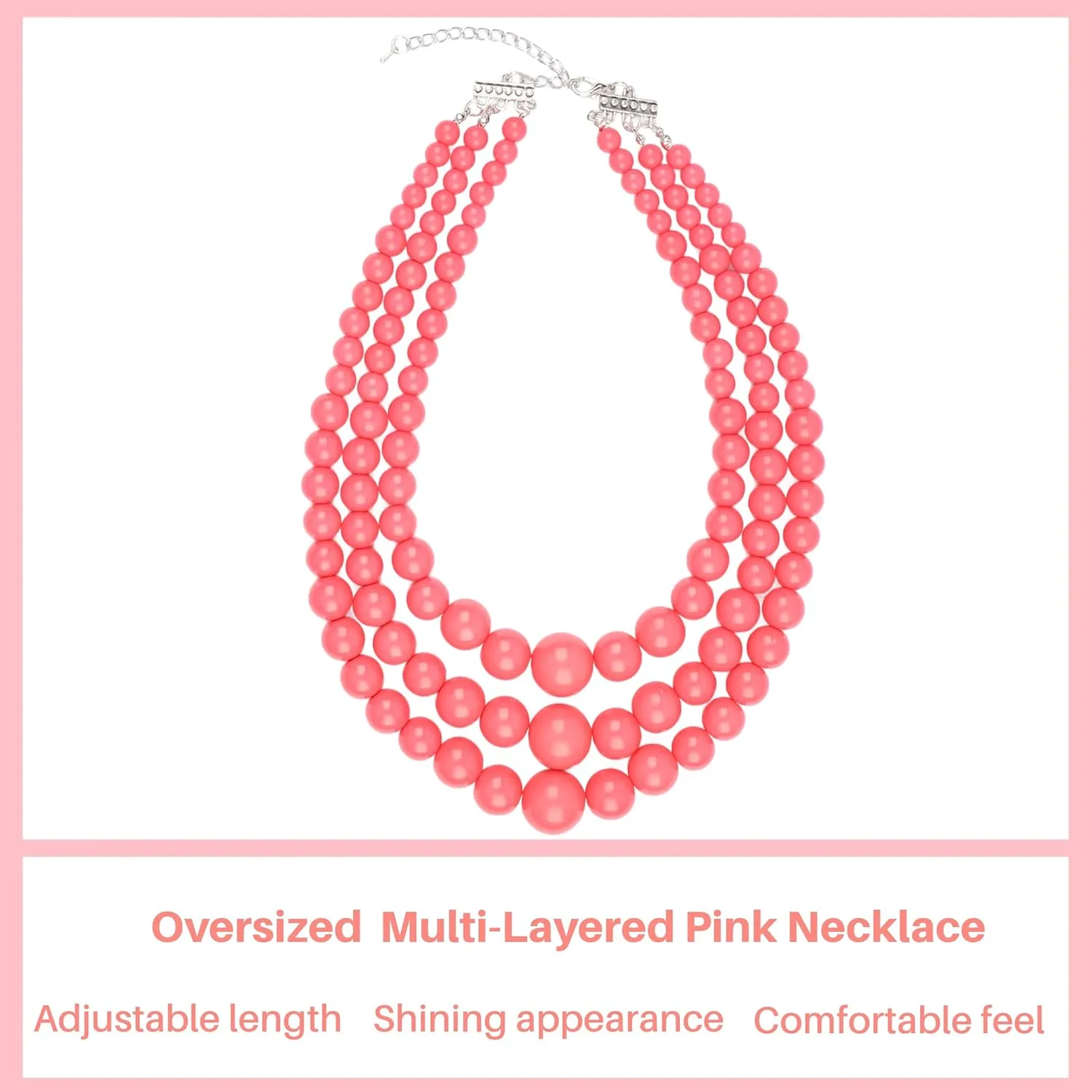 Miss U Hair Women's Chunky Large Statement Beads Necklace Earrings Stacked Bracelets Oversized Jewelry Set Halloween Party Outfit
