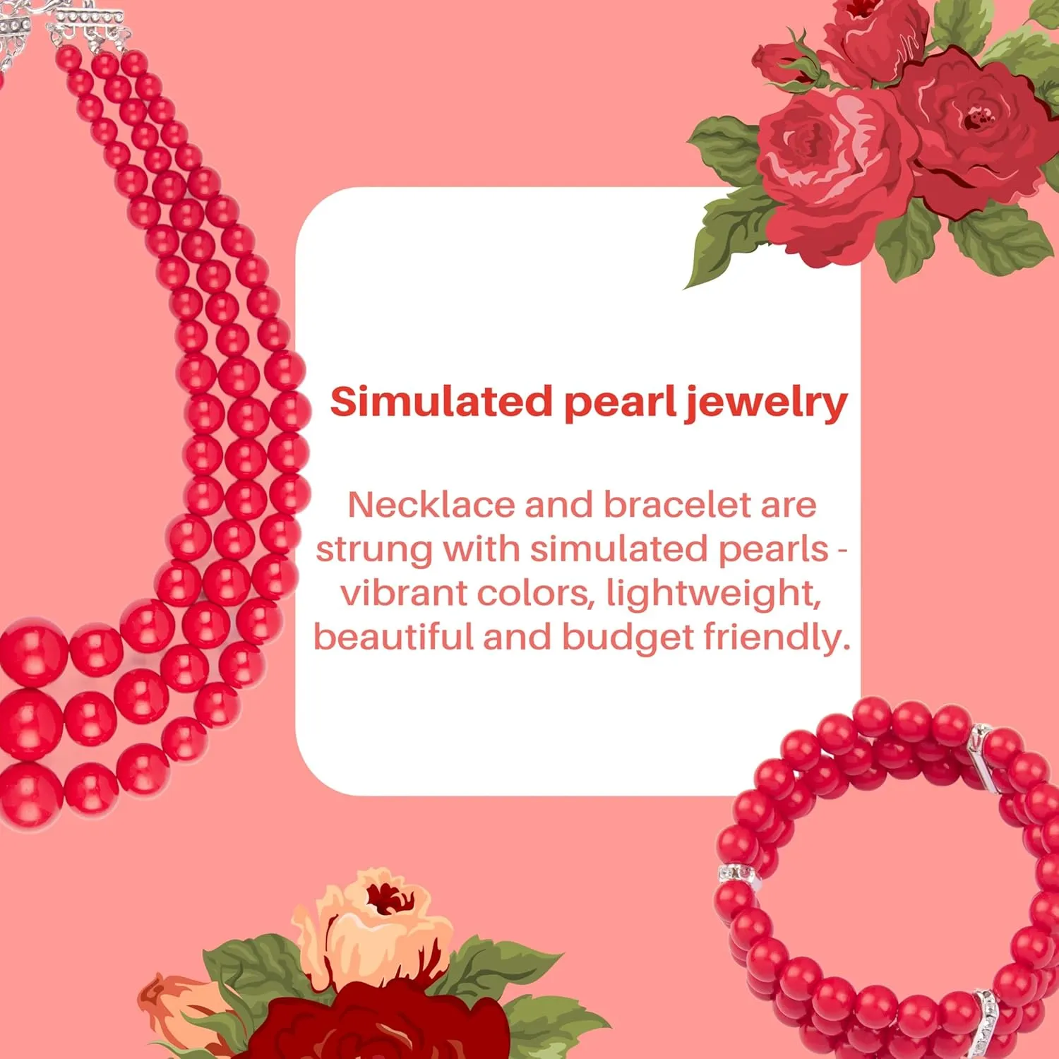 Miss U Hair Women's Chunky Large Statement Beads Necklace Earrings Stacked Bracelets Oversized Jewelry Set Halloween Party Outfit