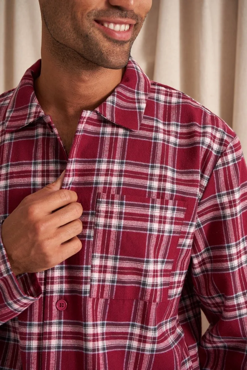 Mister You Plaid Pyjamas in Bordeaux