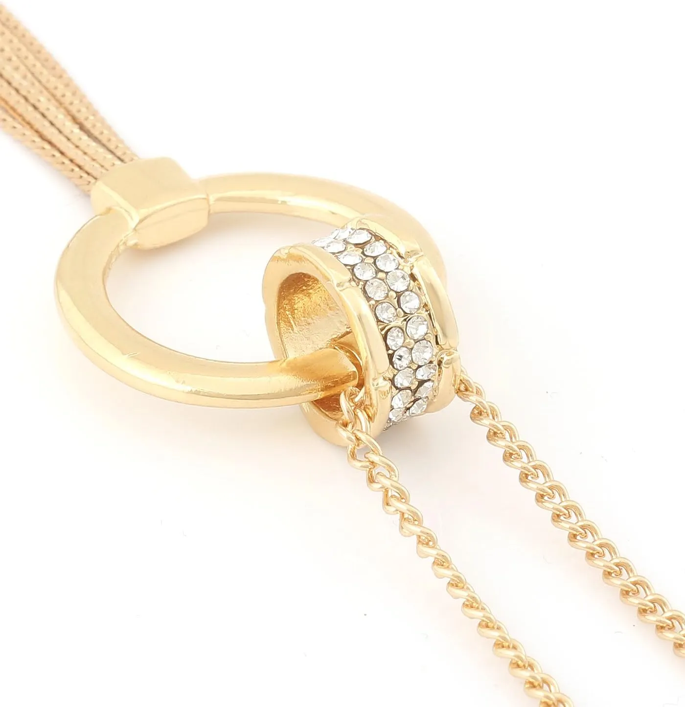 MOLOCH Y Shaped Lariat Necklace Long Chain Tassel Circle Pendant Necklace Set Woman Delicate Jewelry
