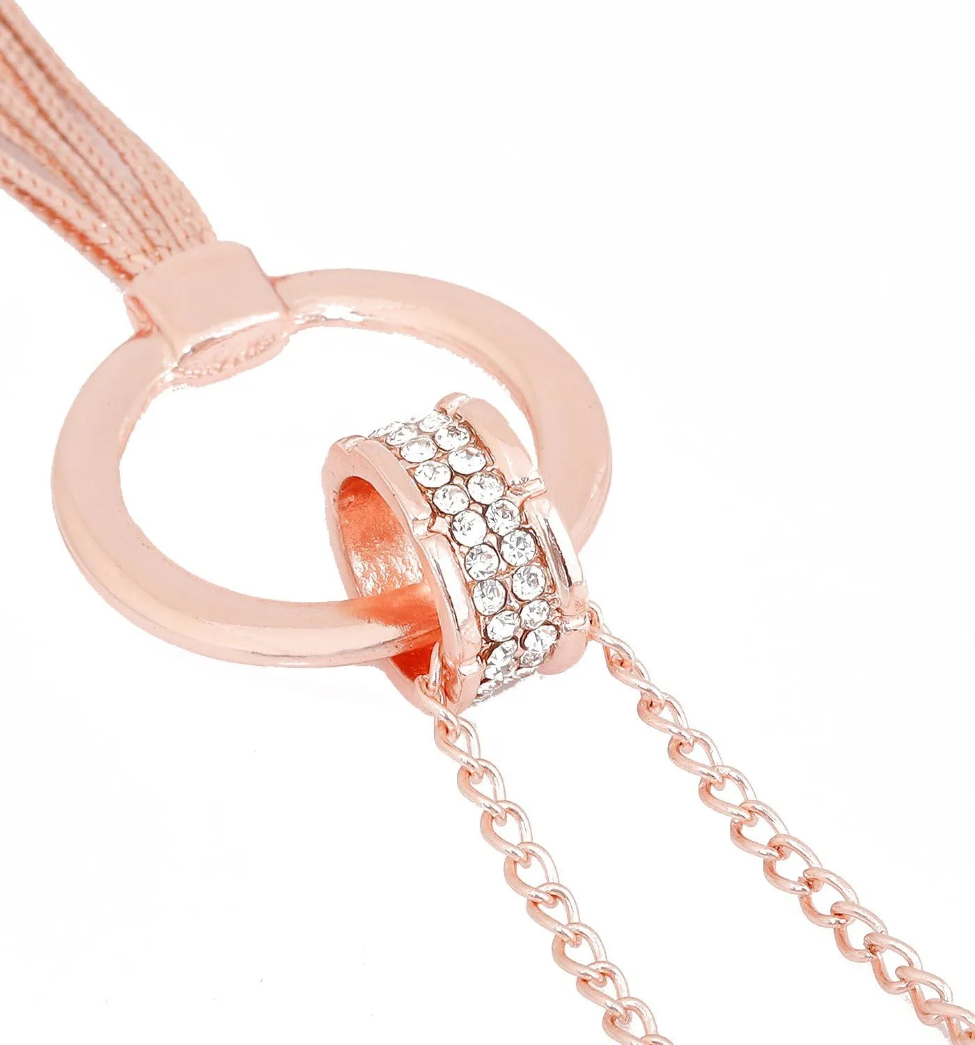 MOLOCH Y Shaped Lariat Necklace Long Chain Tassel Circle Pendant Necklace Set Woman Delicate Jewelry