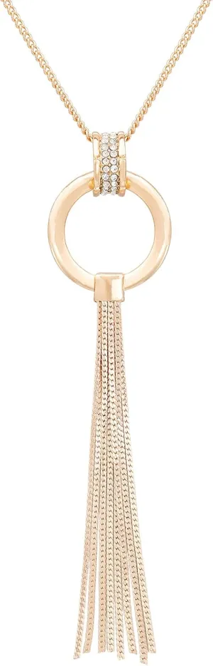 MOLOCH Y Shaped Lariat Necklace Long Chain Tassel Circle Pendant Necklace Set Woman Delicate Jewelry
