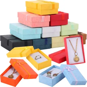 MTLEE 48 Pcs Gifts Box Set Jewelry Gift Boxes for Rings Pendants Earring Necklaces Cardboard Jewelry Boxes for Mother's Day Birthday Anniversary Assorted Colors 3.15 x 1.97 x 1.18 Inch(Stylish Colors)