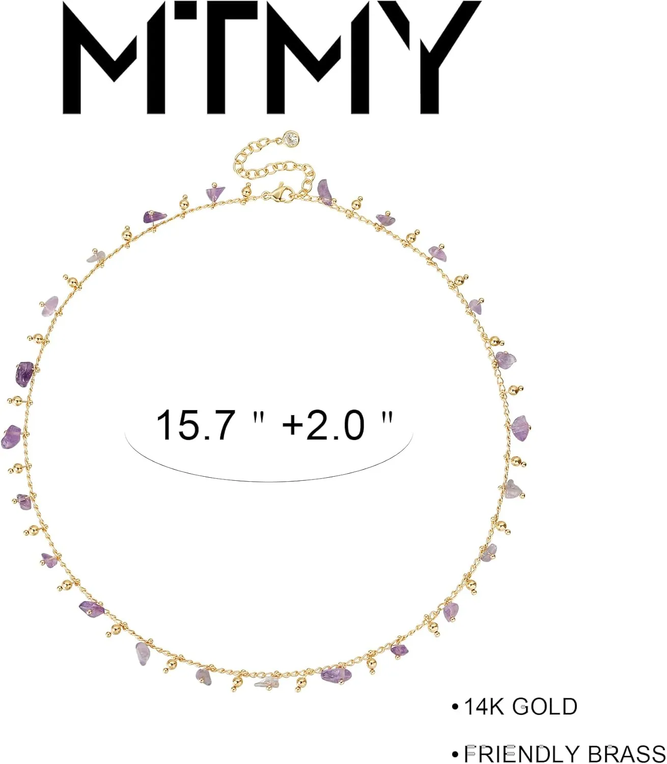 MTMY Beaded Necklaces for Women 14K Gold Plated Dainty Colorful Green/Rose Beaded Pearl Choker Necklace Delicate Boho Choker Necklace Jewelry Gift