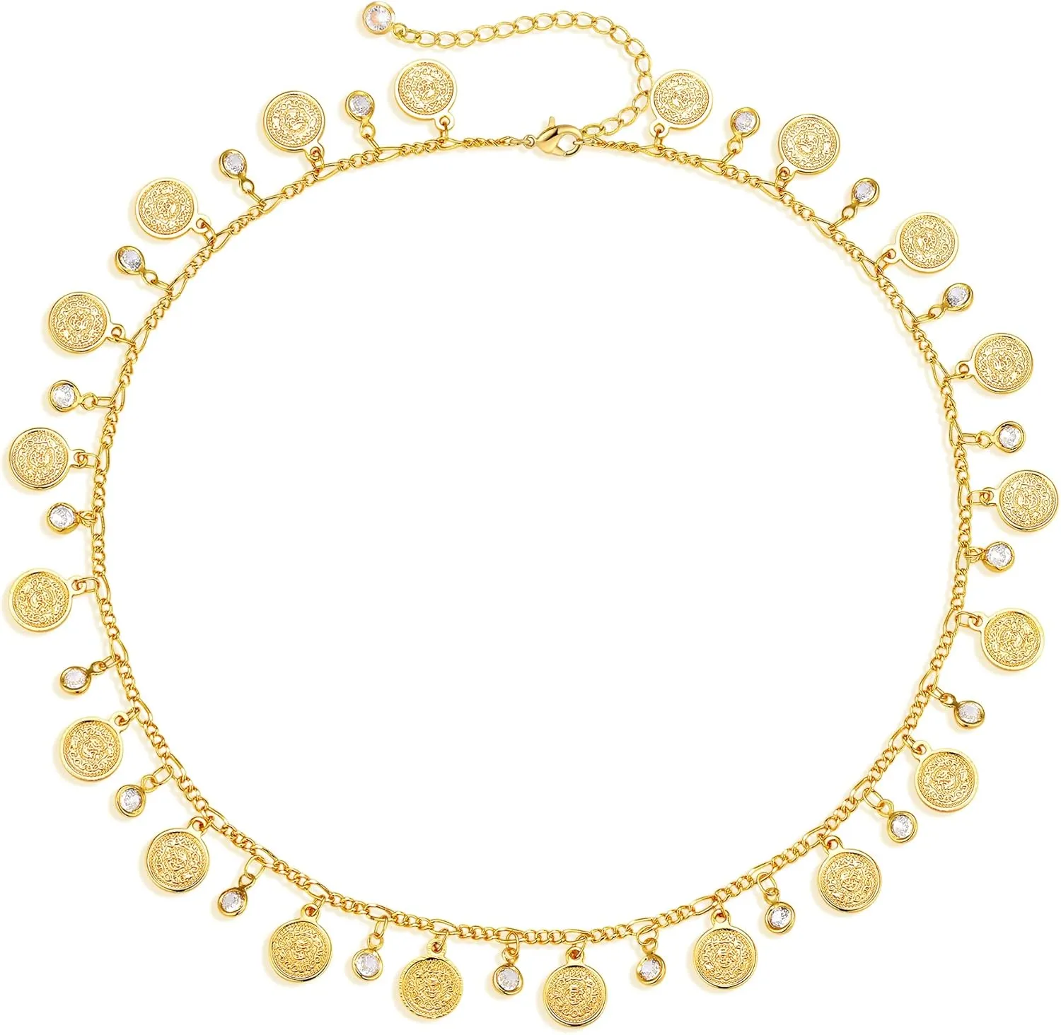 MTMY Beaded Necklaces for Women 14K Gold Plated Dainty Colorful Green/Rose Beaded Pearl Choker Necklace Delicate Boho Choker Necklace Jewelry Gift