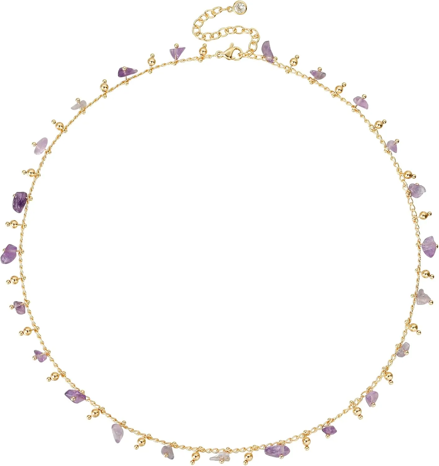 MTMY Beaded Necklaces for Women 14K Gold Plated Dainty Colorful Green/Rose Beaded Pearl Choker Necklace Delicate Boho Choker Necklace Jewelry Gift