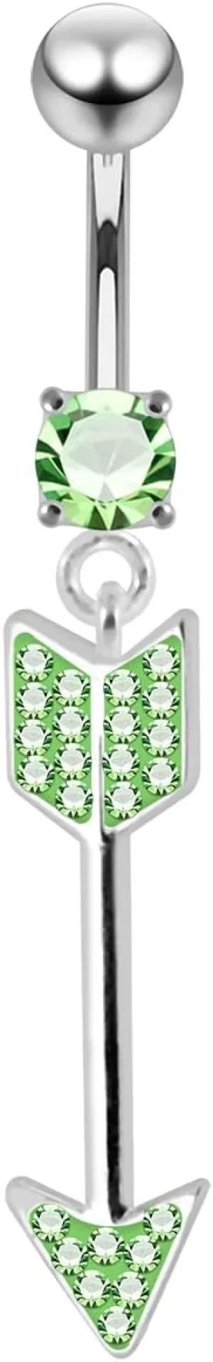 Multi Crystal Stone Colorful Stylish Arrow Dangling 925 Sterling Body Jewelry