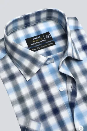 Multicolor Glen Plaid Check Formal Shirt (Half Sleeves)