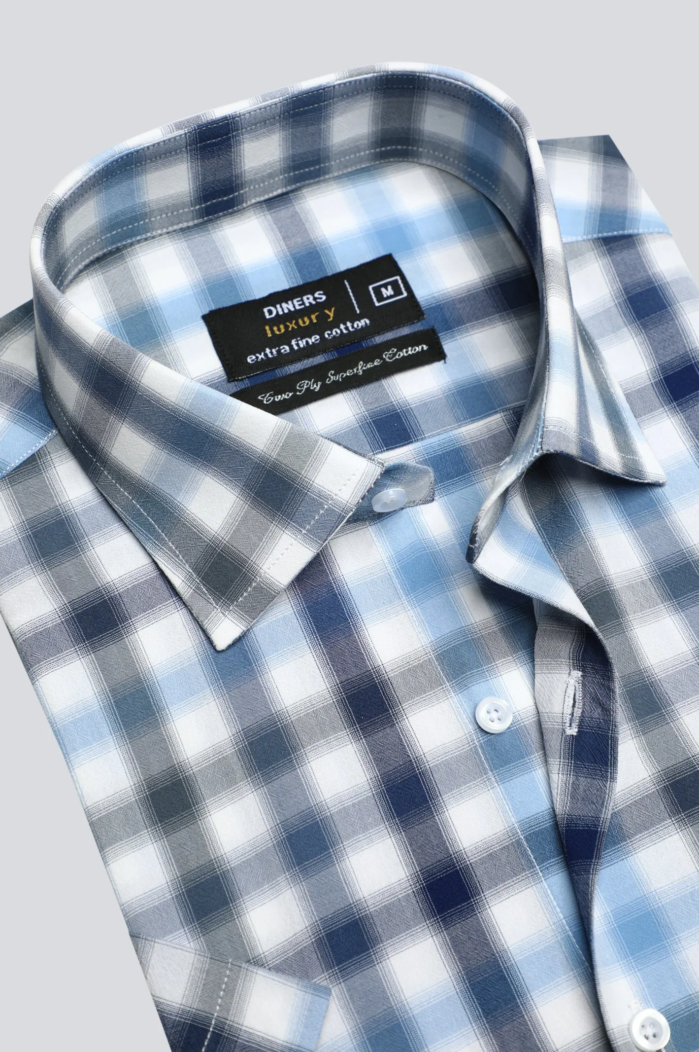 Multicolor Glen Plaid Check Formal Shirt (Half Sleeves)
