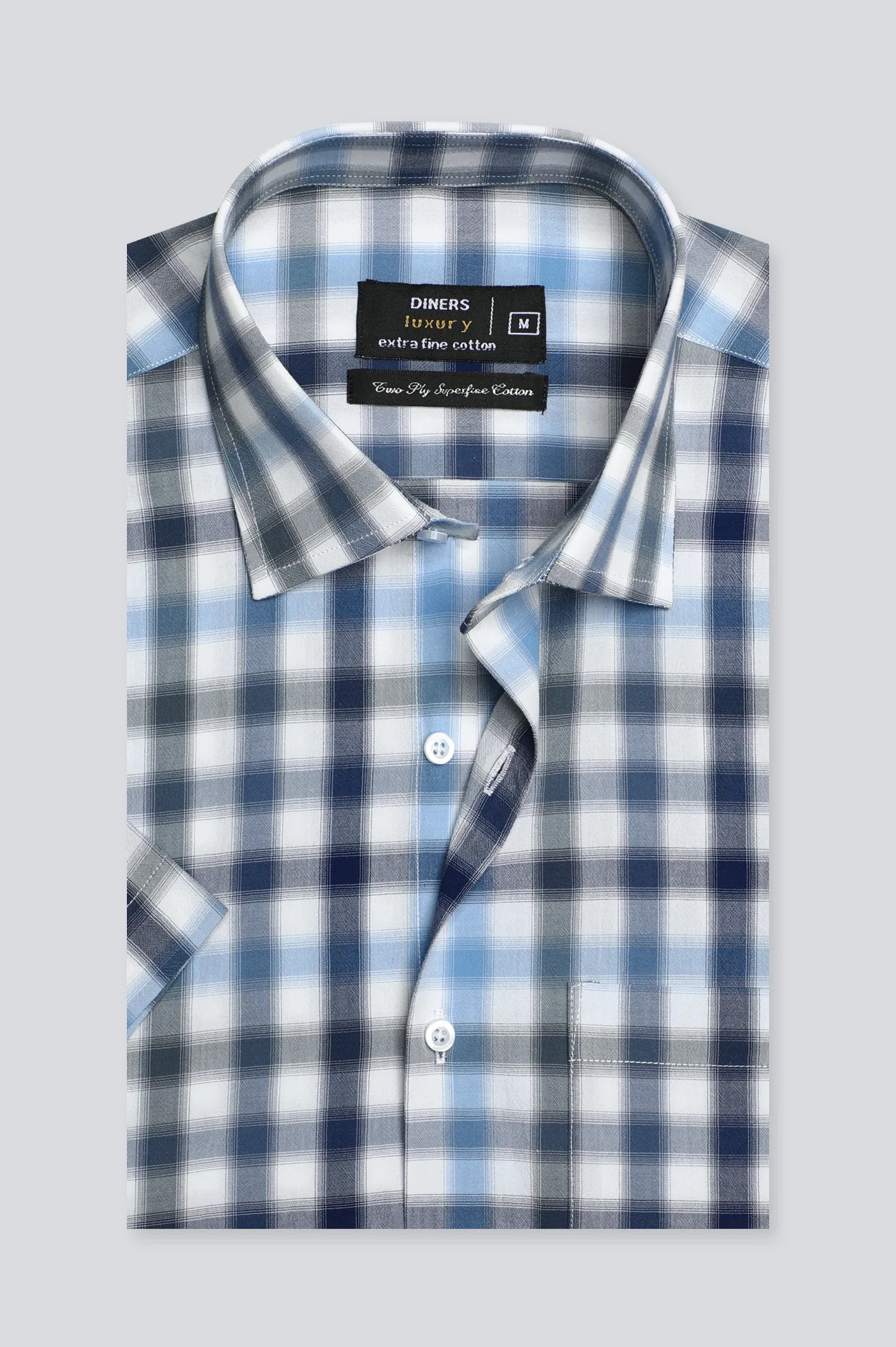 Multicolor Glen Plaid Check Formal Shirt (Half Sleeves)