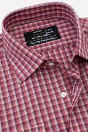 Multicolor Plaid Check Formal Shirt