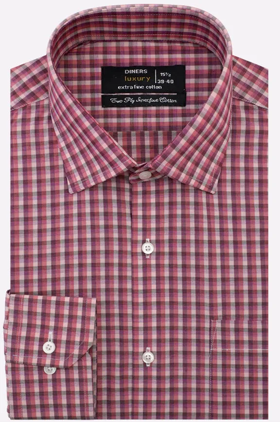 Multicolor Plaid Check Formal Shirt