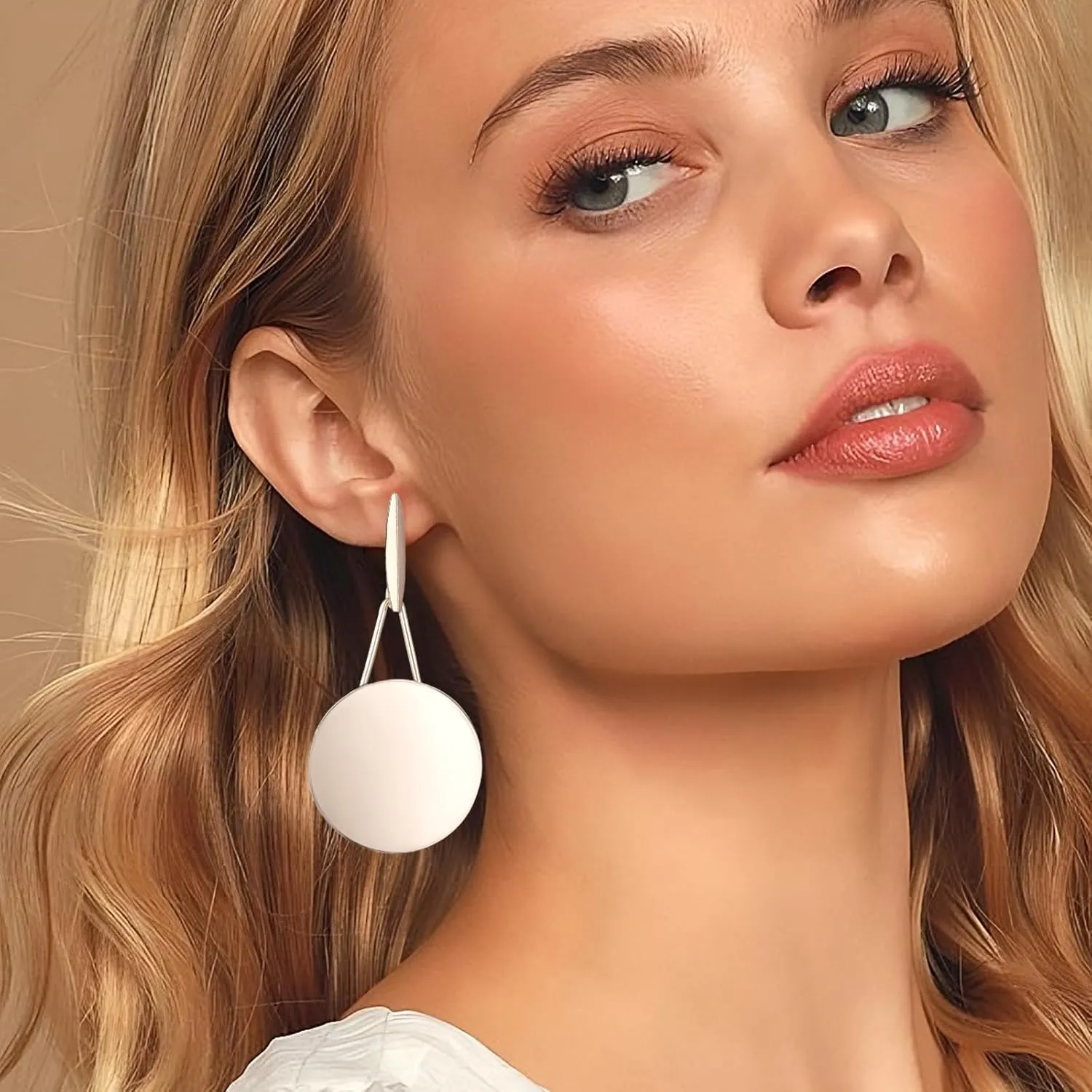 MUYAN Fashion Large Disc Geometric Dangle Earrings for Women Statement Dangle Earrings Geometric Drop Earrings