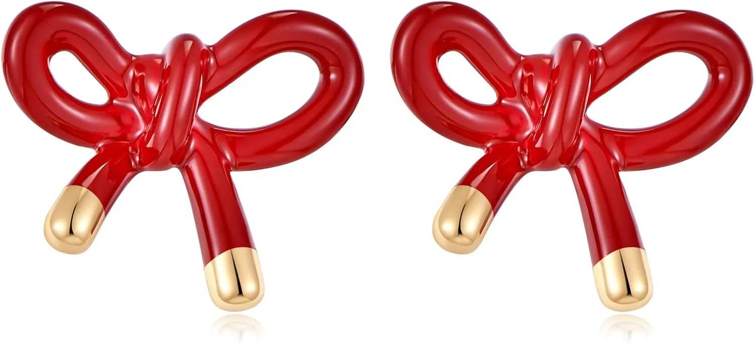 MUYAN Gold Bow Butterfly Stud Earrings Fashion Jewelry for Women